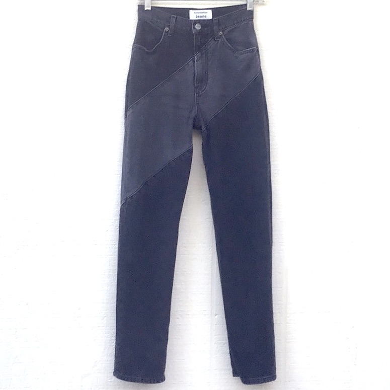 Reformation Bowie Two Tone Asymmetrical Stripes Jean
